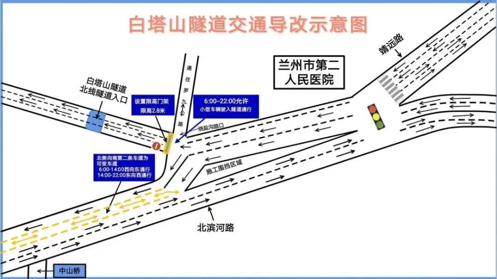 7月6日起兰州市白塔山隧道单向通行