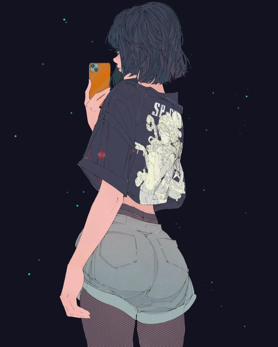 酷酷的短发女孩每一幅都是壁纸级画风让人喜欢极了