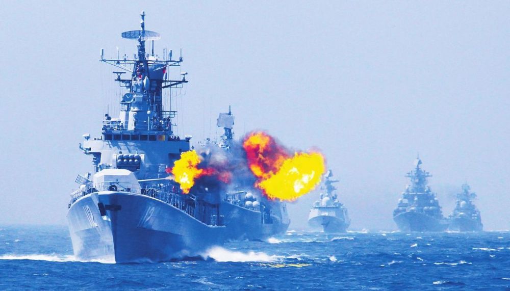 中美军舰在台海高强度对峙,不到24小时,央视公开"南天门计划"_腾讯