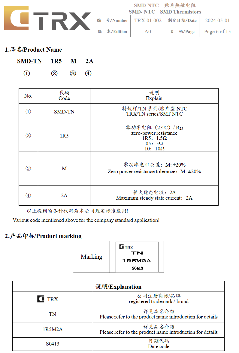 特锐祥发布全新贴片热敏电阻(smd-ntc)