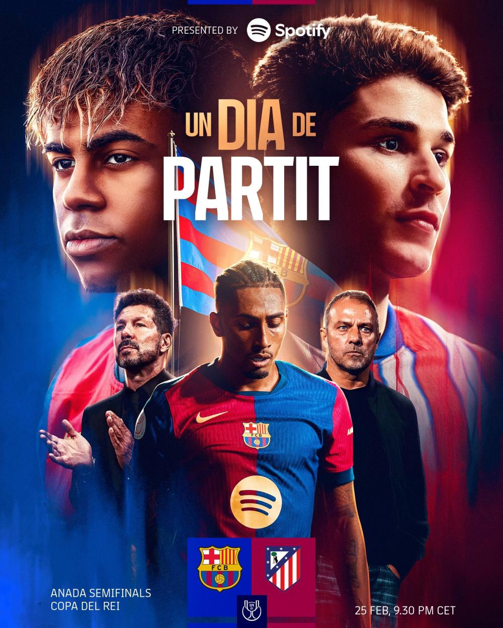 巴萨发布对阵马竞海报：亚马尔对决阿尔瓦雷斯，拉菲尼亚C位-腾讯新闻