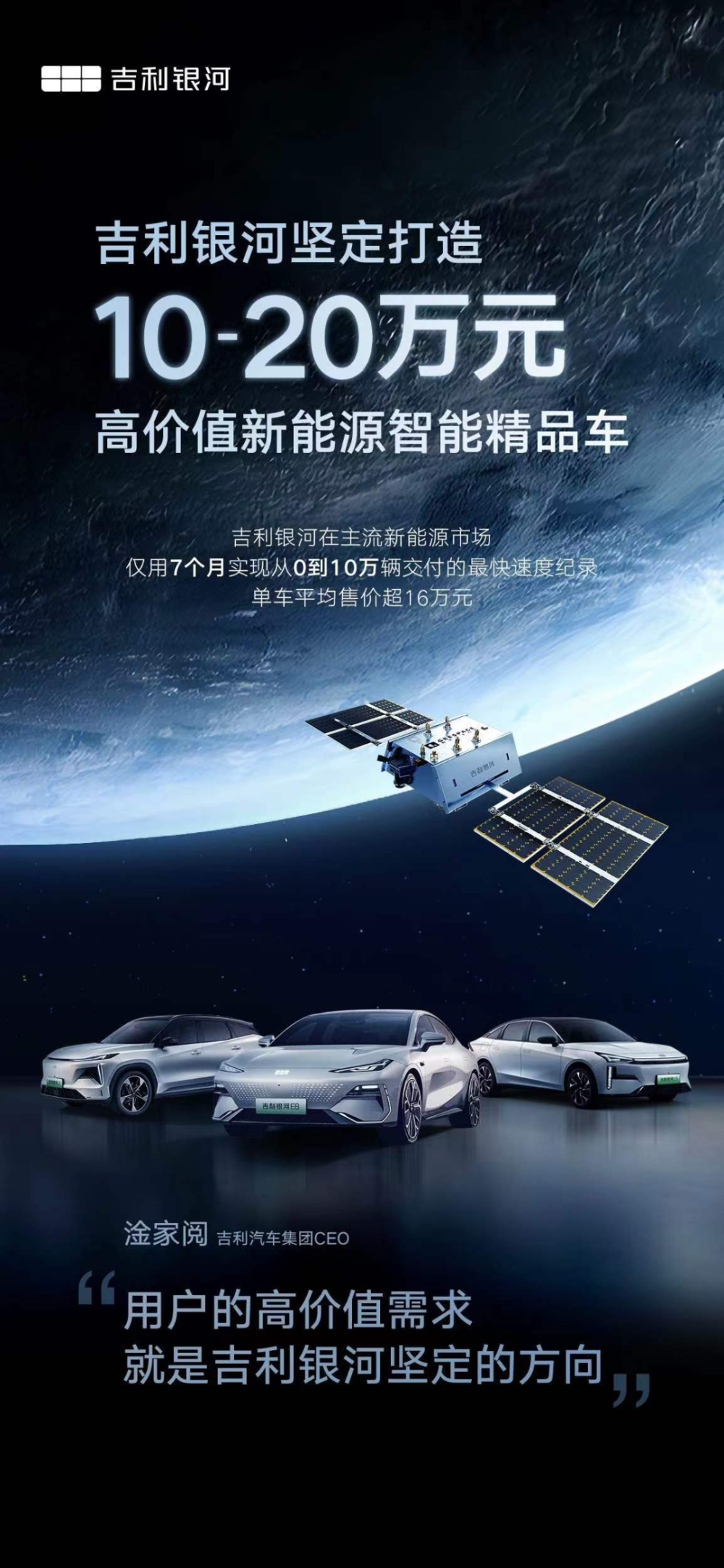 吉利银河造车之道:坚定打造10-20万高价值新能源智能精品车_腾讯新闻