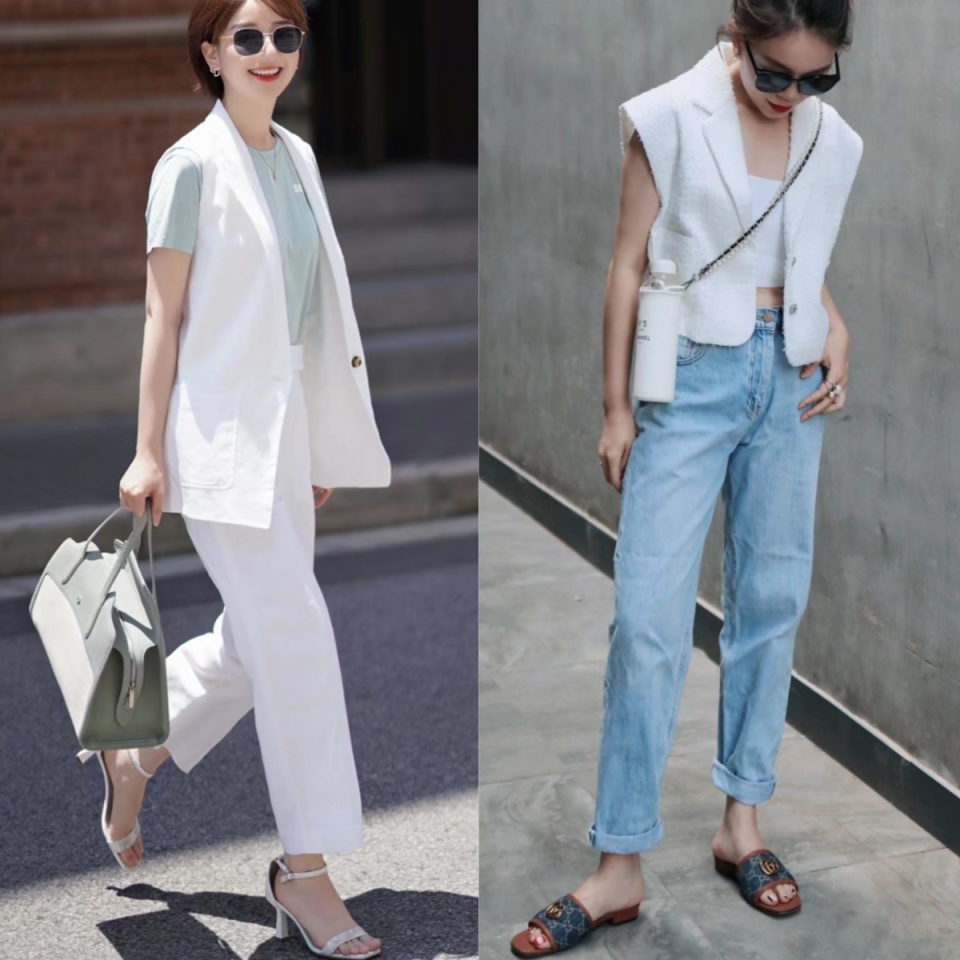白色衣服这样搭配才好看,而且显年轻,有活力,很适合炎热的夏季