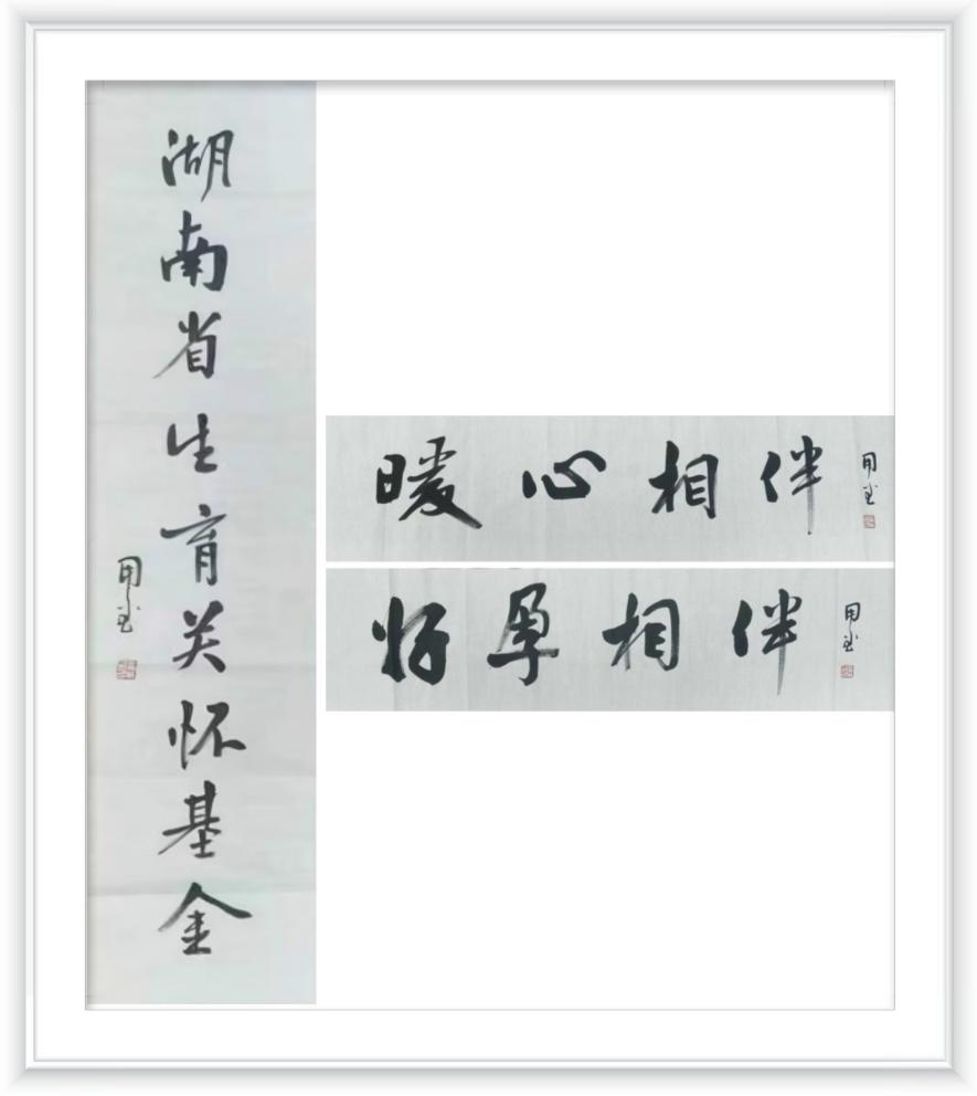 湘籍书法家周用金为湖南生育关怀基金题字