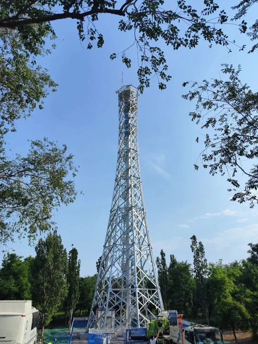 永定河岸边的45米高铁塔北京首次架设水利测雨雷达塔实现了成功应用