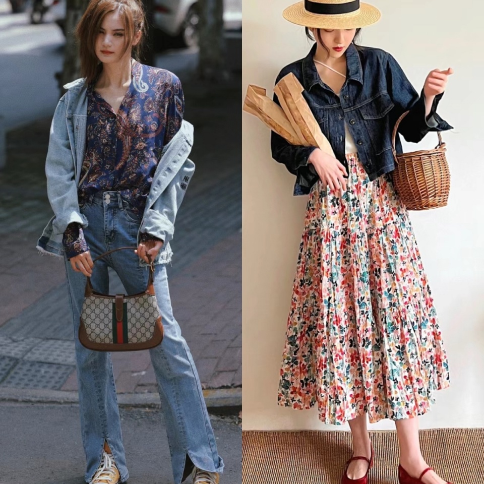 谁说"印花"衣服穿搭不好看?看看时髦精这些造型,时髦又显活力