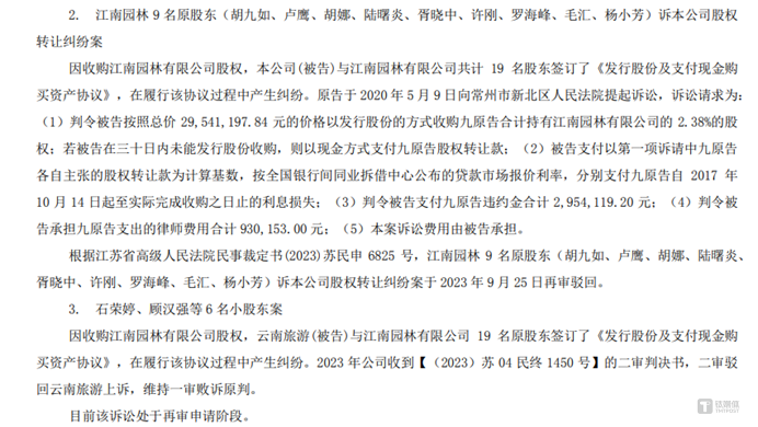 图源:云南旅游2023年年报对此云南旅游一直表态,本案履行协议过程中