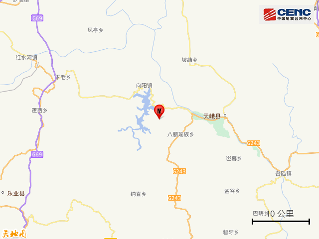 广西河池市天峨县发生4.