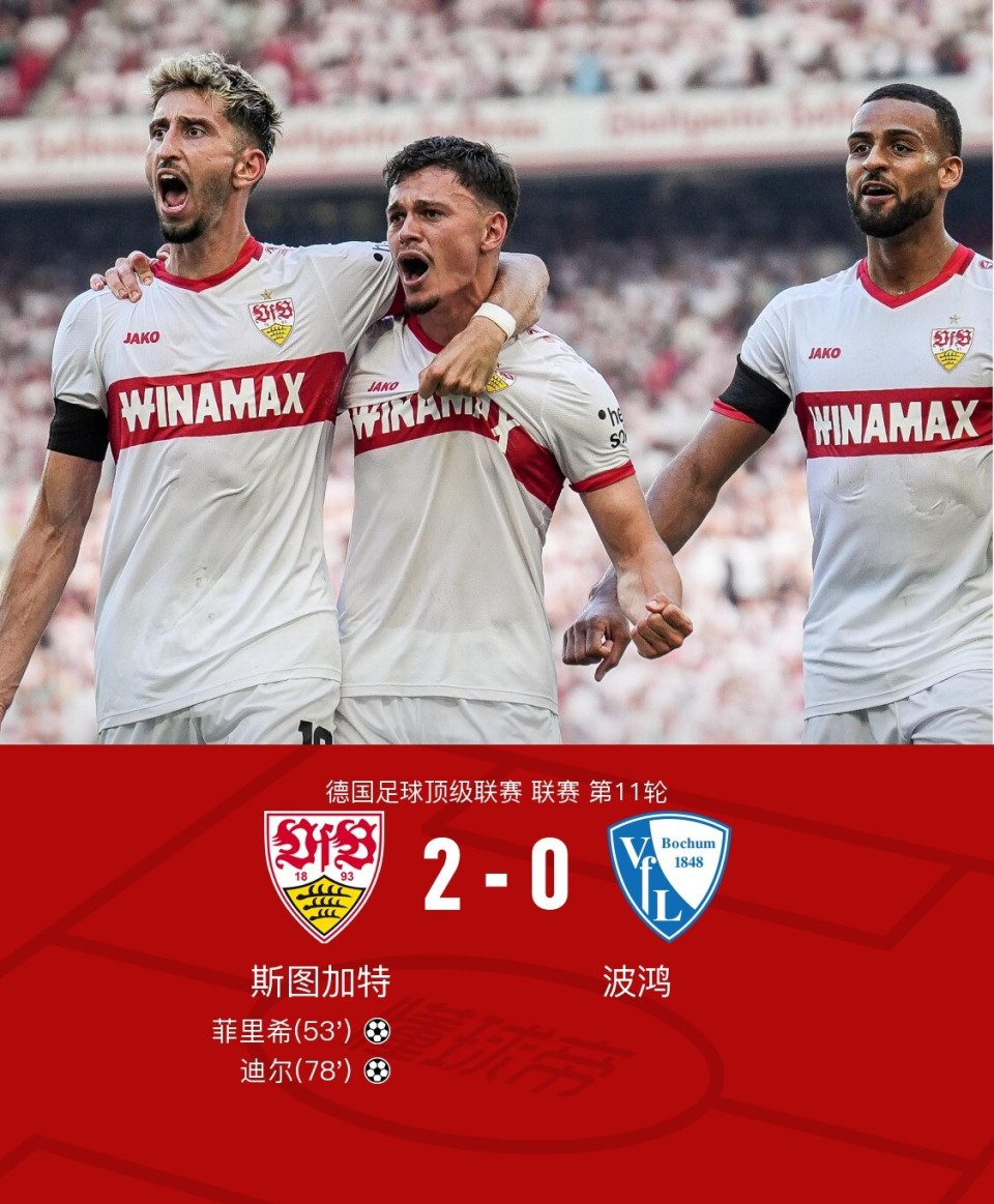 斯图加特2-0波鸿，菲里希首开记录，迪尔锁定比分_腾讯新闻