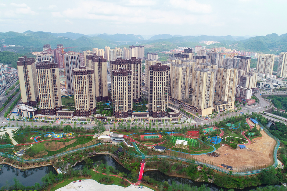 俯瞰福泉市金山生态体育公园生态建设,城市焕颜.