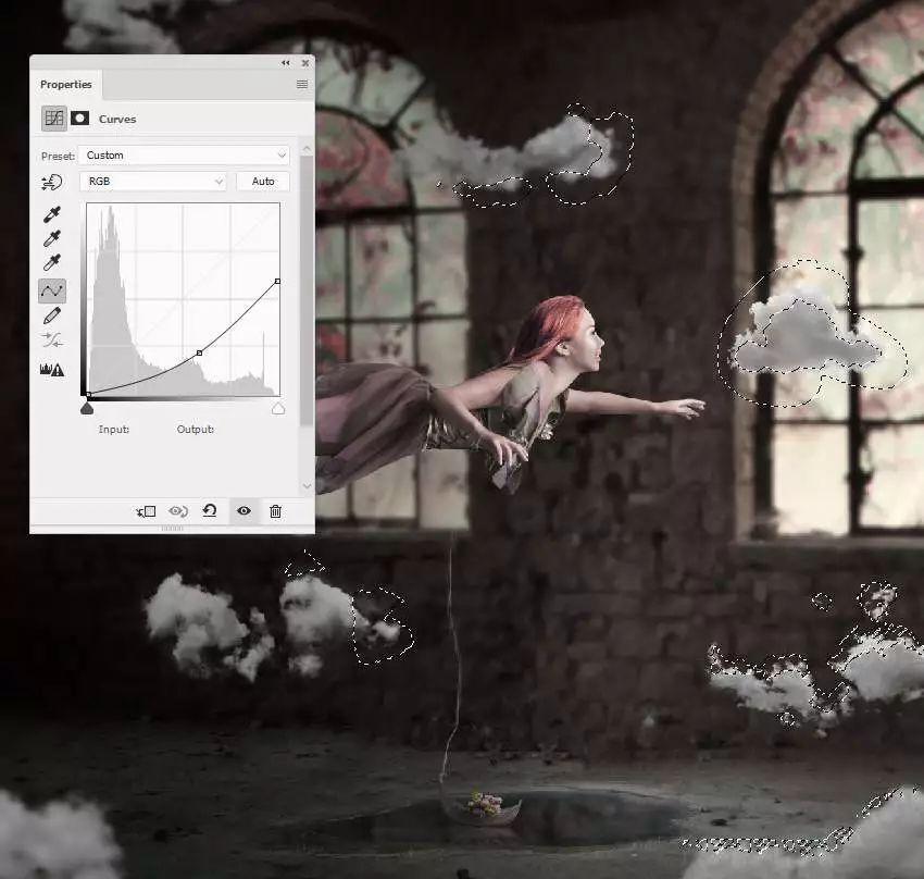 ps合成/悬浮美女