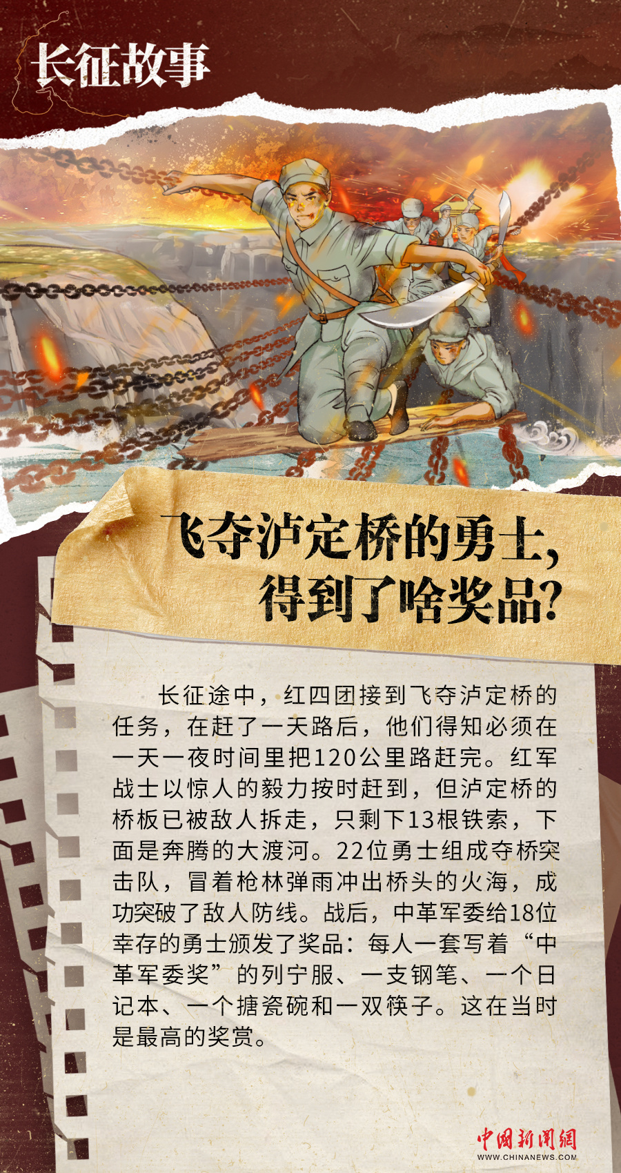 长征故事 | 飞夺泸定桥的勇士们得到了啥奖品?
