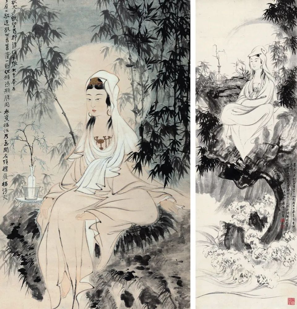 中国河北美術出版社原本绘付 名家 張大千 人物绘肉筆 中国河北美術出版社原本绘付 名家 張大千 人物绘肉筆