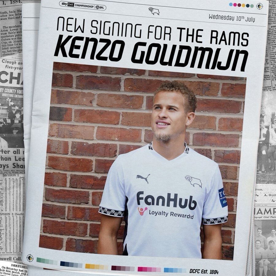 官方:德比郡签下阿尔克马尔中场高德迈恩;据悉转会费82万欧