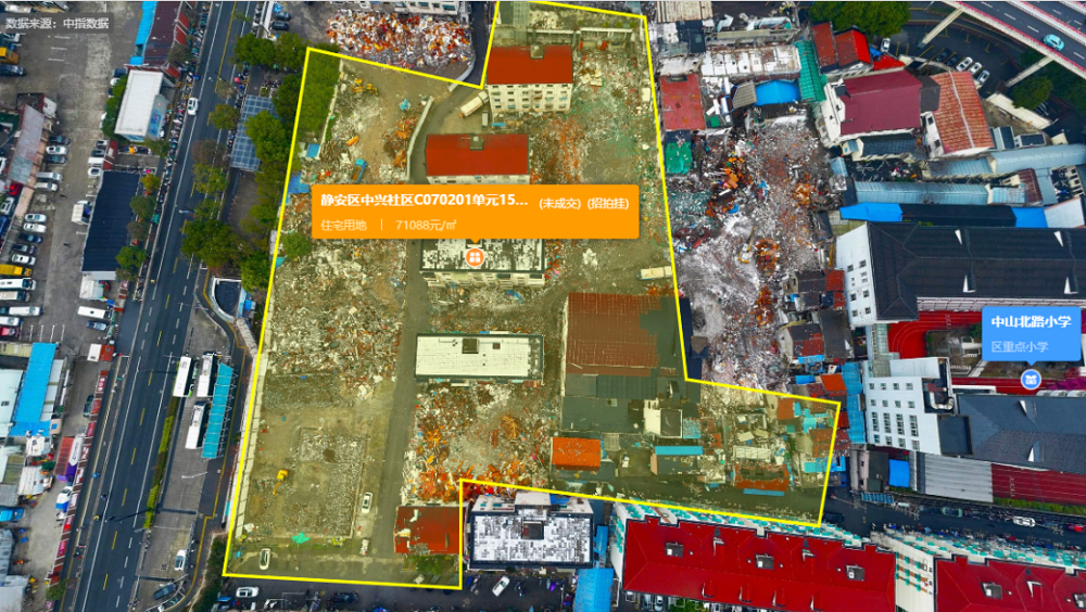9位竞买人竞拍上海静安区中兴社区宅地越秀地产摇号竞得房地联动价121