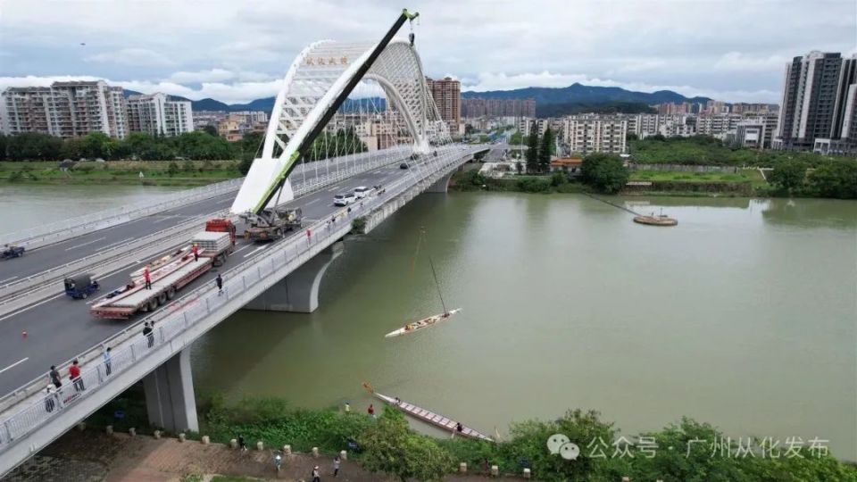5月24日,首批龙舟在从化大桥"