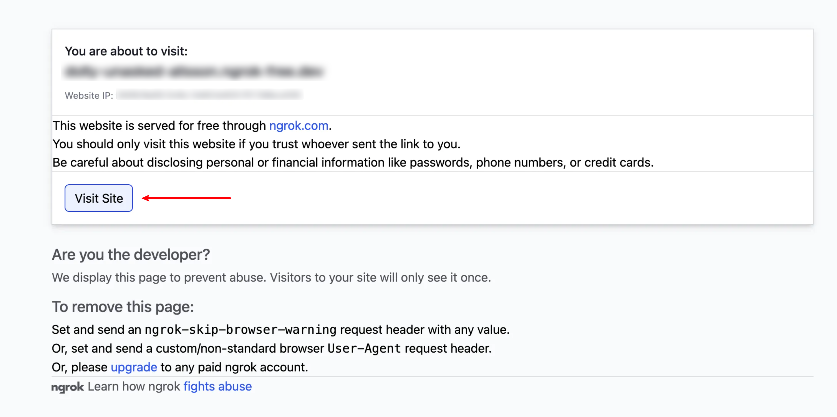 点击「Visit Site」