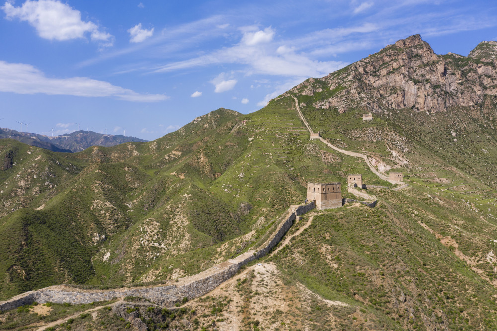 这是8月31日拍摄的竹帛口段长城(无人机照片).新华社记者 杨晨光 摄