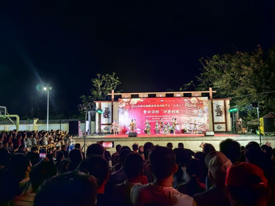 陵水英州镇举办欢庆"三月三"黎族传统节庆活动暨田仔村"四季村晚"活动