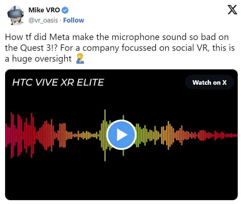"quest 3 的麦克风与 quest pro 存在相同的爆音问题,而 quest 2
