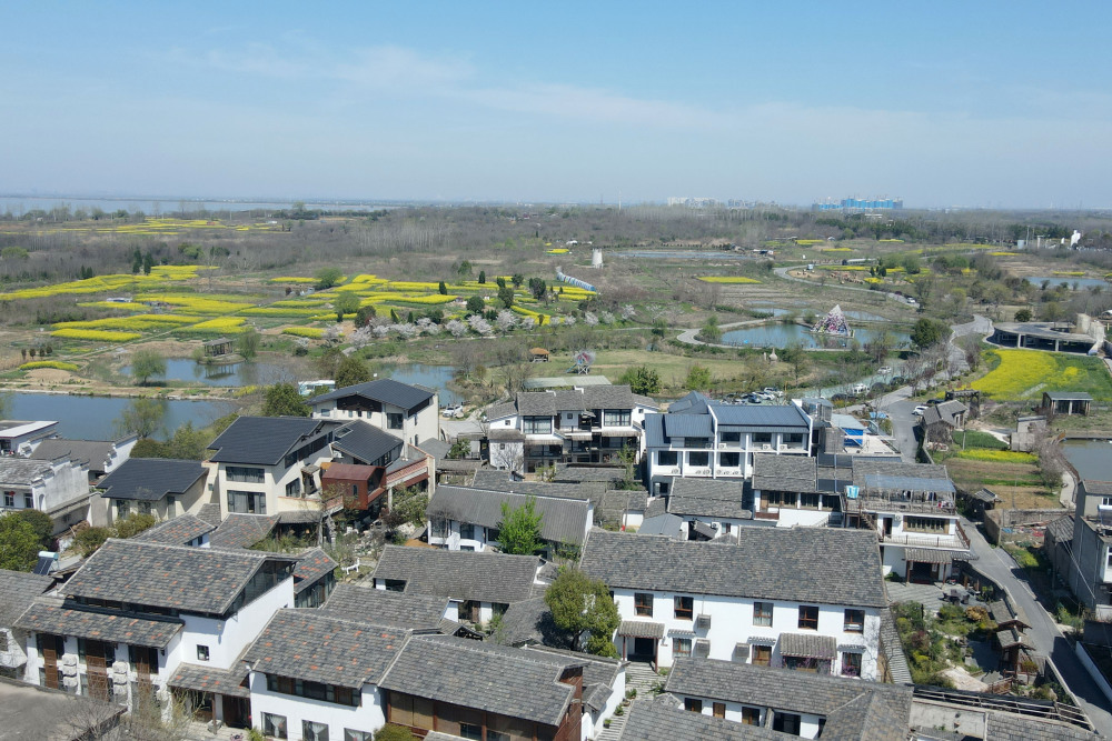 这是3月30日拍摄的合肥市肥东县长临河镇六家畈社区(无人机照片).