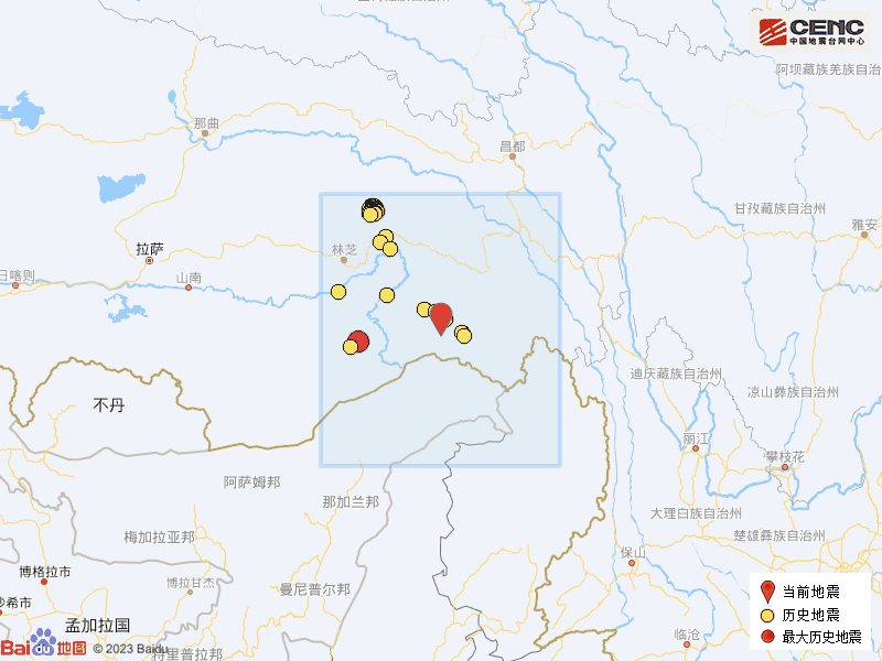西藏林芝市察隅县发生31级地震