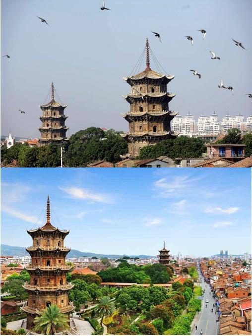 双语你好中国双塔凌霄话传奇泉州东西塔