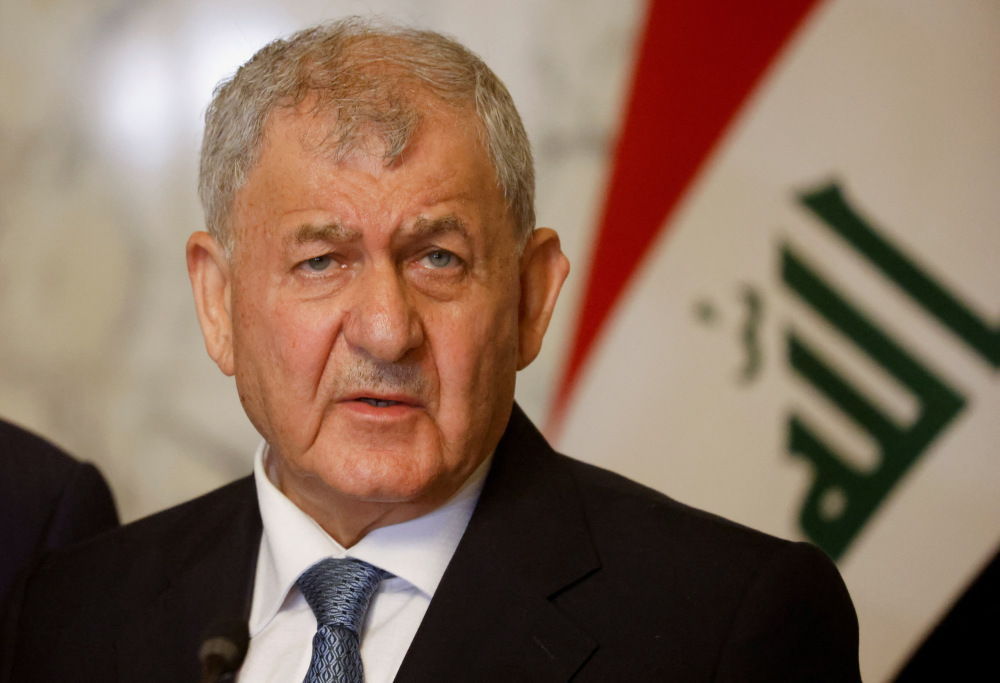 5月9日,在伊拉克首都巴格达,伊拉克总统拉希德参加新闻发布会.