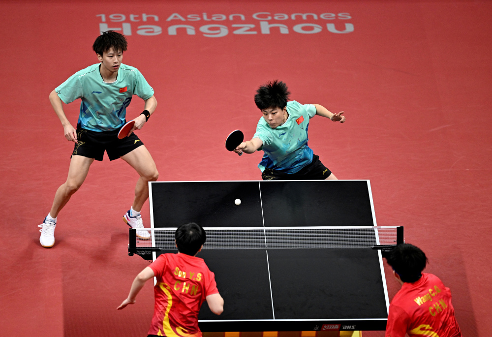 乒乓球——混合双打决赛:中国队包揽冠亚军