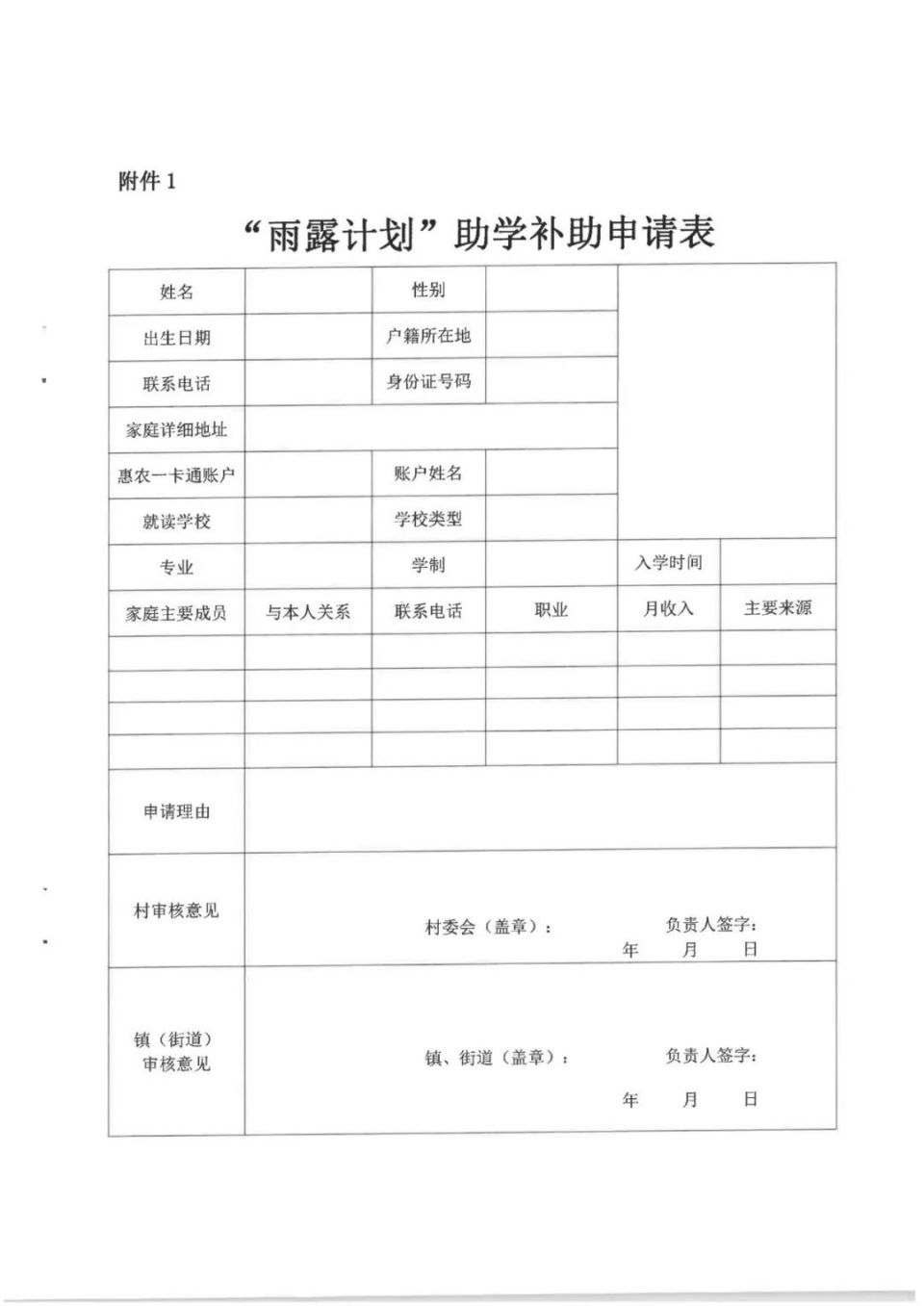 雨露计划申请书范文图片