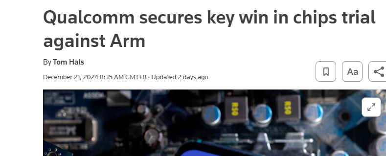外媒：高通在Arm芯片许可案中赢得关键裁决_腾讯新闻