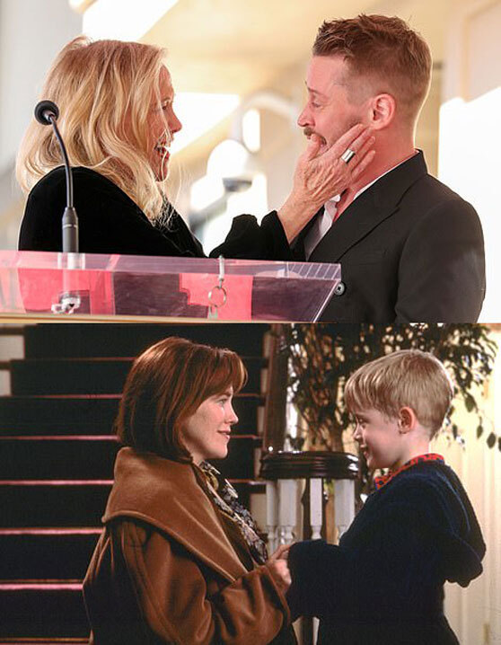 小鬼当家男主星光大道摘星亚裔未婚妻送上甜吻俩混血儿子很萌