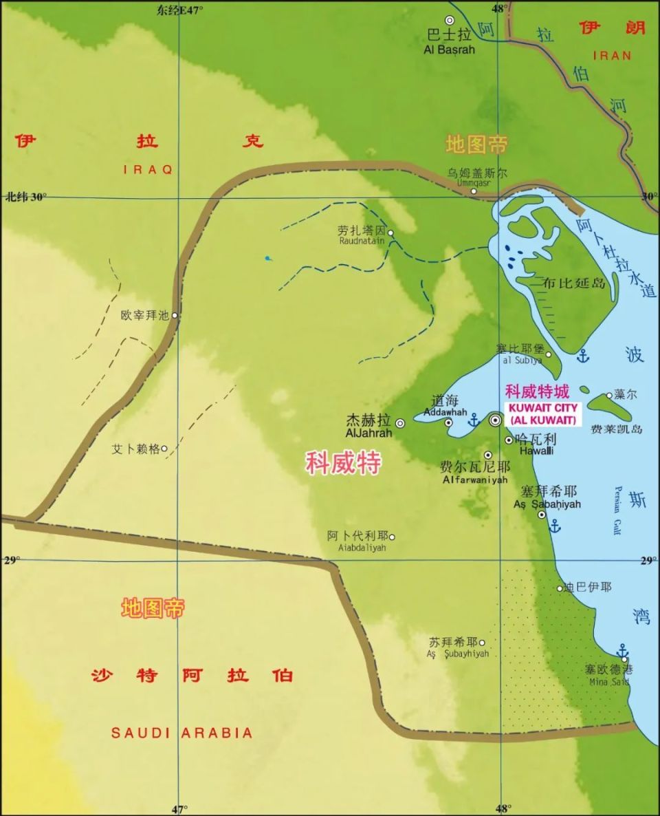 伊拉克为何要兼并科威特？看地图一目了然_腾讯新闻