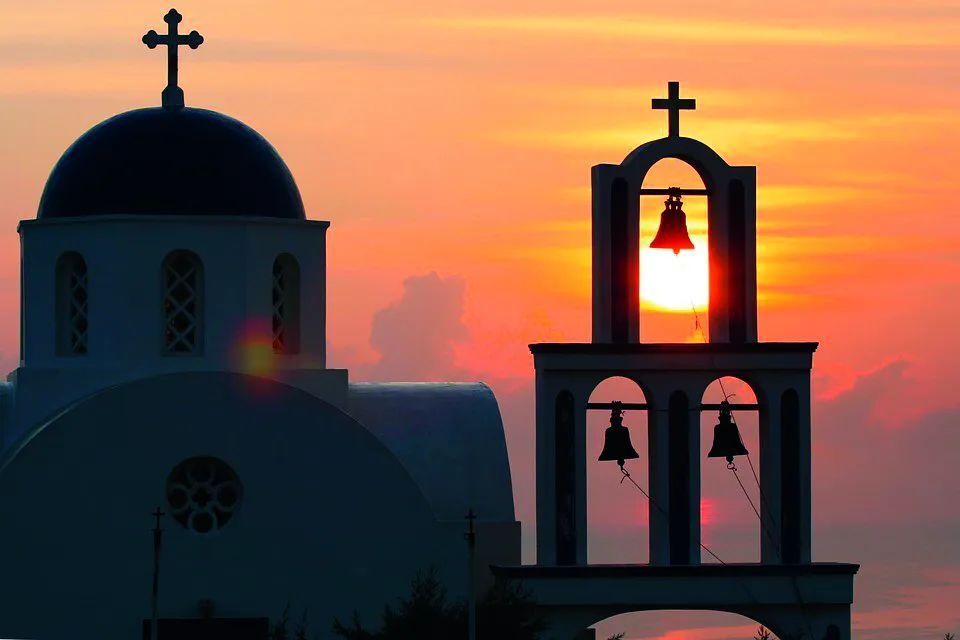 希腊夕阳下蓝顶教堂圣托里尼岛日落彩蛋 :别人的希腊之旅是雅典神庙