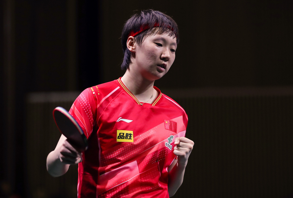 (体育)乒乓球——世乒赛:王曼昱晋级女单16强
