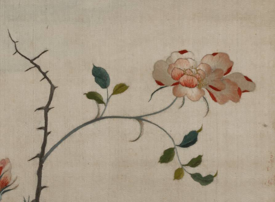 清 露香园绣董其昌行书昼锦堂记屏(局部)顾绣成功将文人画中的意境