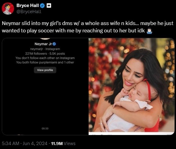 美国网红拳击手:内马尔给我女朋友发私信,是想跟我踢球?