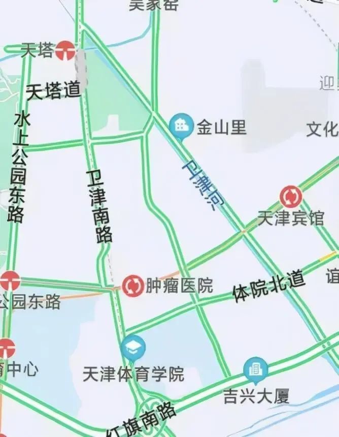 顾名思义,这块地方就在天津体育学院的北面,南到体院北道,西靠奥体