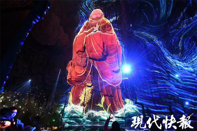 南京滨江再添新景观一苇渡石窟用光影沉浸式讲述达摩传奇