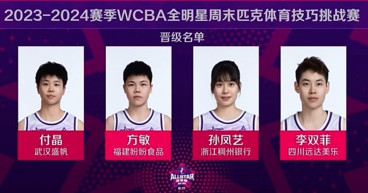 wcba全明星技巧赛预赛付晶方敏孙凤艺李双菲进入决赛