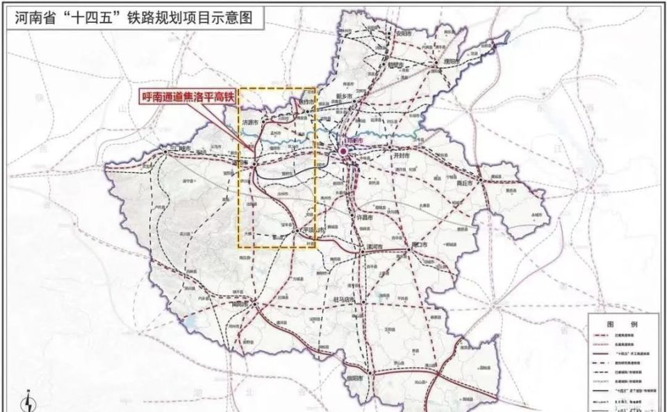 线路起自郑太高铁珏山线路所,向南经焦作沁阳市,济源市,跨黄河后引入