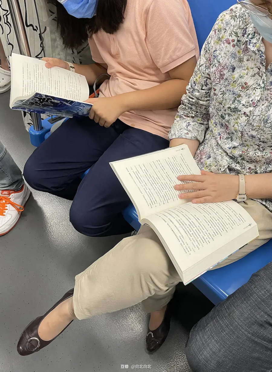 当书和书相遇北京地铁上那些坐在一起读书的人