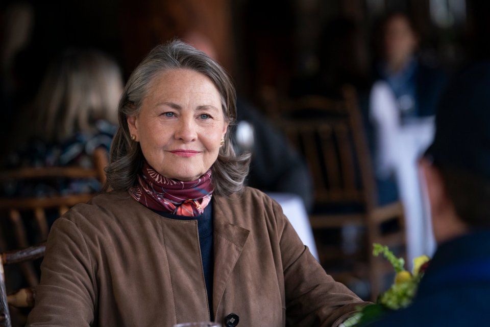 大亨南·皮尔斯(切莉·琼斯饰演)在看了一家高档餐厅的菜单后的退缩,"