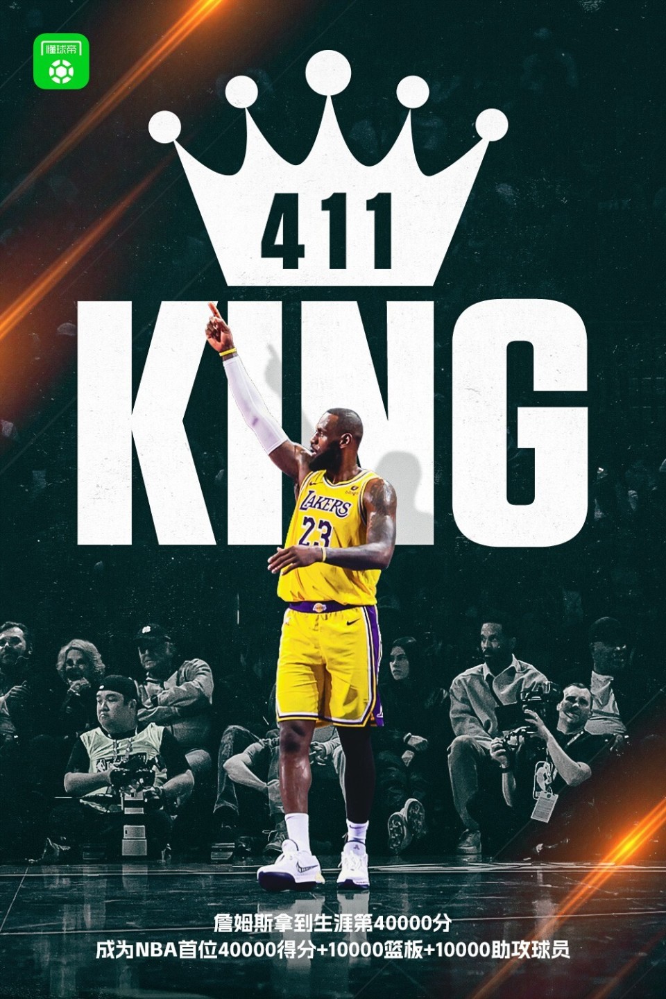 前无古人后难有来者!詹姆斯拿到生涯第4万分,完成411工程!_腾讯新闻