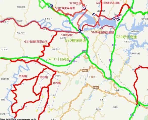 附图6:郧西县禁限行区域附图7:房县禁限行区域附图8:竹山县禁限行区域
