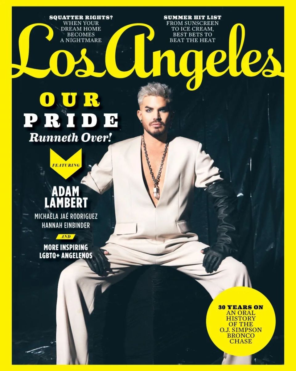 欧美顶级歌手亚当兰伯特,登上杂志封面!