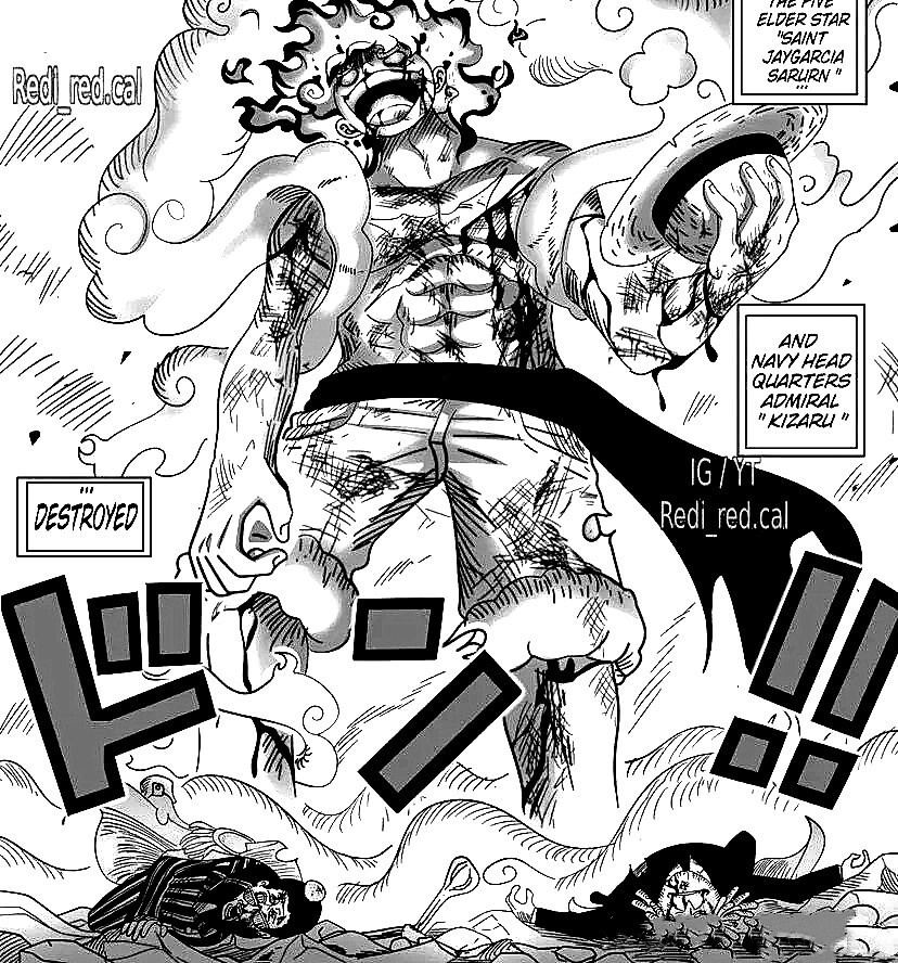 海贼王1109话情报炸裂路飞揍扁土星和黄猿鬼岛伏笔开始填坑