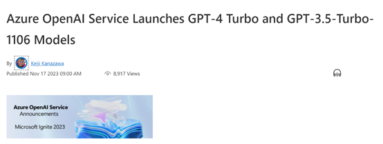 微软Azure OpenAI推出GPT-4 Turbo等模型插图