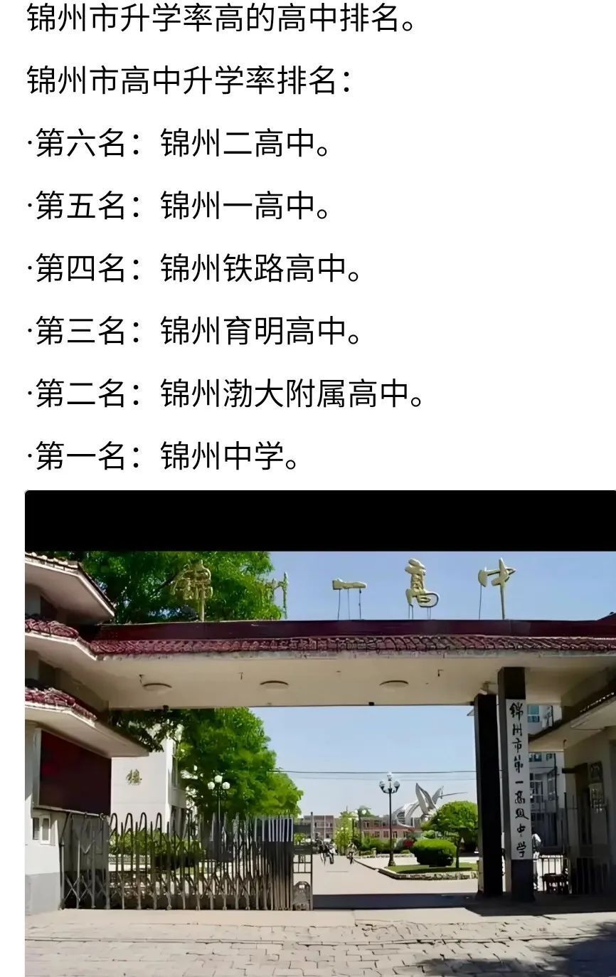 锦州升学率高的高中排名!你认同吗?