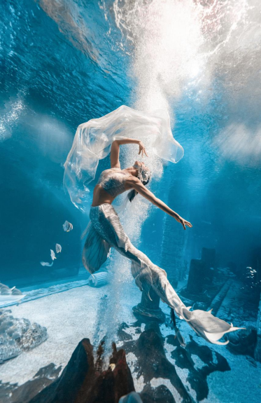 美人鱼演出以古代奇书《搜神录》中鲛人的神秘记载为灵感源泉,以真人